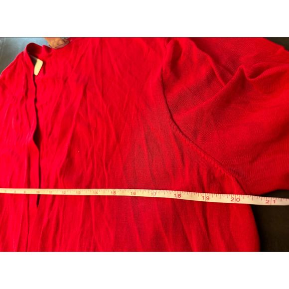 Chico's 3/4 Tie Ruched Sleeve  Open Light Cardigan-Sz 1 (8/M) - Picture 6 of 12